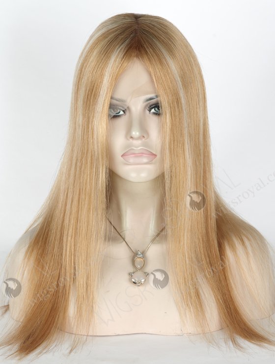 In Stock European Virgin Hair 16" Straight T9/8/25/60# Color Lace Front Silk Top Glueless Wig GLL-08024