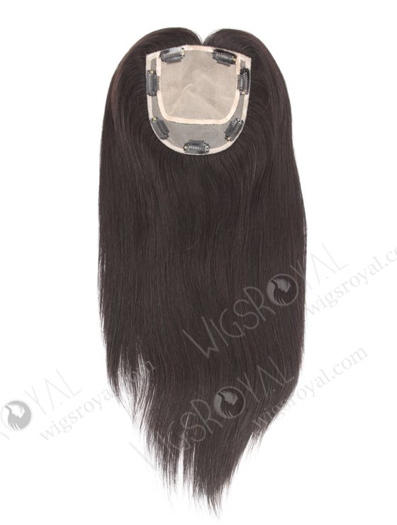 6''*5.5'' European Virgin Hair 18" 1B# Color Straight Silk Top Hair WR-TC-061-18491