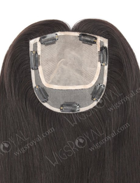 6''*5.5'' European Virgin Hair 18" 1B# Color Straight Silk Top Hair WR-TC-061