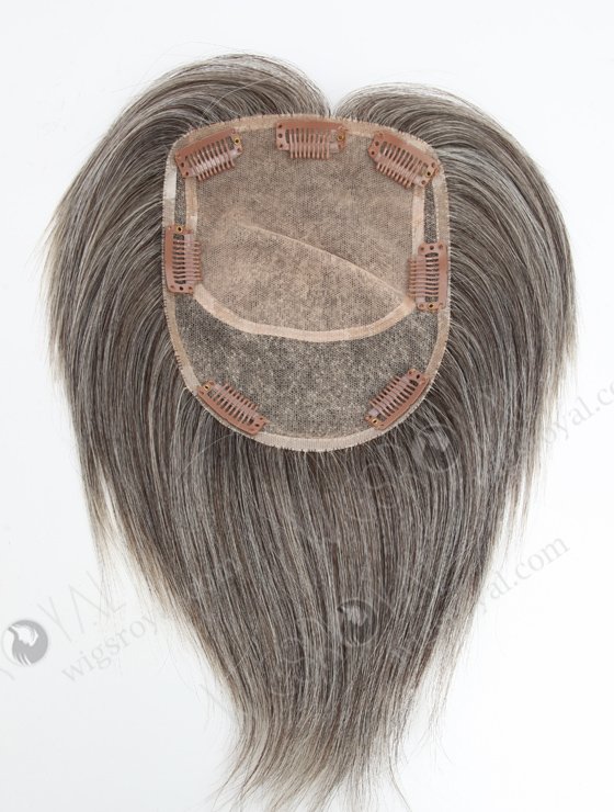 6.5''*5'' Mongolian Virgin Hair 5" Grey Color Straight Silk Top Hair WR-TC-065-18570