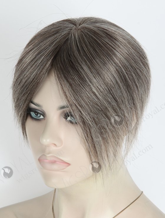 6.5''*5'' Mongolian Virgin Hair 5" Grey Color Straight Silk Top Hair WR-TC-065-18575