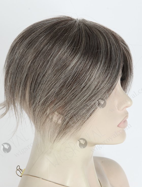 6.5''*5'' Mongolian Virgin Hair 5" Grey Color Straight Silk Top Hair WR-TC-065-18573