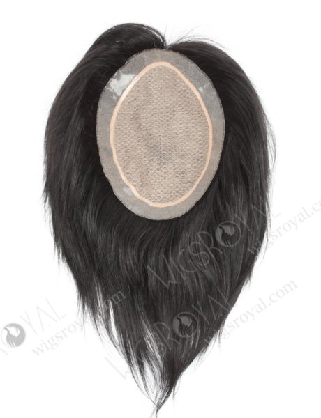 Custom Size Chinese Virgin Hair 5" 1# Color Natural Straight Full Silk Top Hair WR-TC-066
