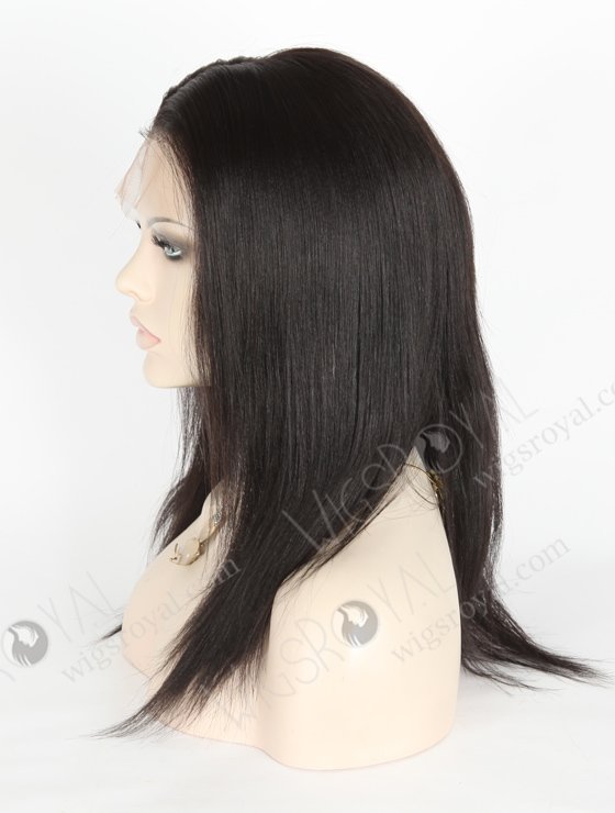 Best Quality 1B# Color 12'' Brazilian Virgin Hair Yaki Full Lace Wigs WR-LW-123-18650