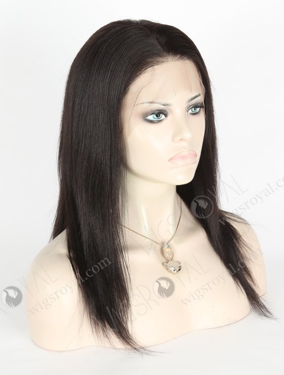 Best Quality 1B# Color 12'' Brazilian Virgin Hair Yaki Full Lace Wigs WR-LW-123-18648