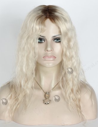 Root Color 9# With White Color 14'' European Virgin Silk Top Glueless Wigs WR-GL-058