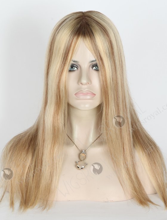 Highlight Color 16'' European Virgin Straight Silk Top Glueless Wigs WR-GL-061-18708