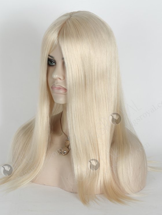 White Color 16'' Mongolian Virgin Straight Silk Top Glueless Wigs WR-GL-062-18718