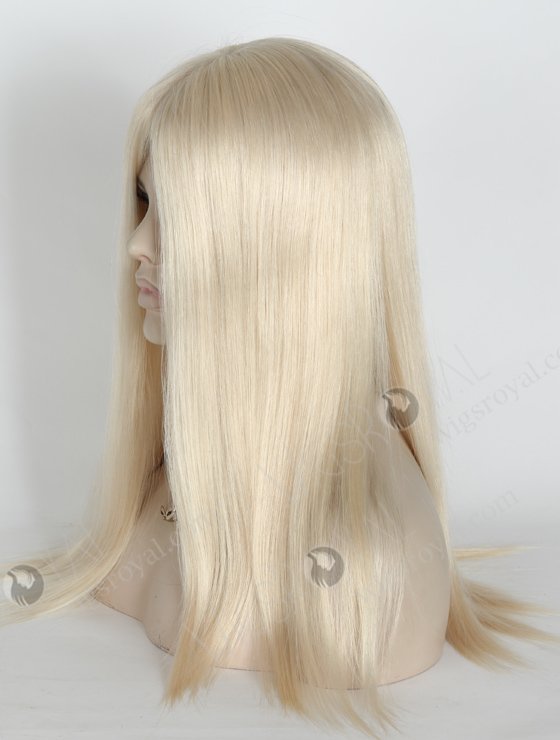 White Color 16'' Mongolian Virgin Straight Silk Top Glueless Wigs WR-GL-062-18720