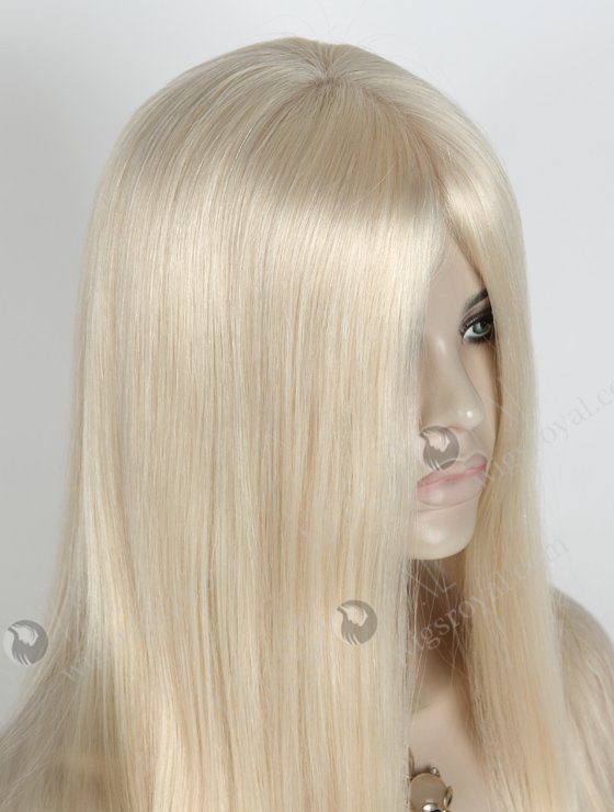 White Color 16'' Mongolian Virgin Straight Silk Top Glueless Wigs WR-GL-062-18721