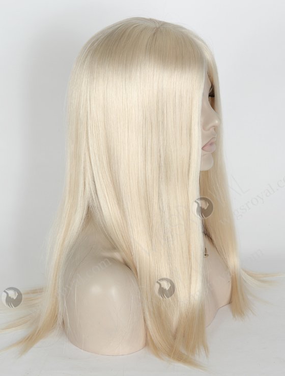 White Color 16'' Mongolian Virgin Straight Silk Top Glueless Wigs WR-GL-062-18722
