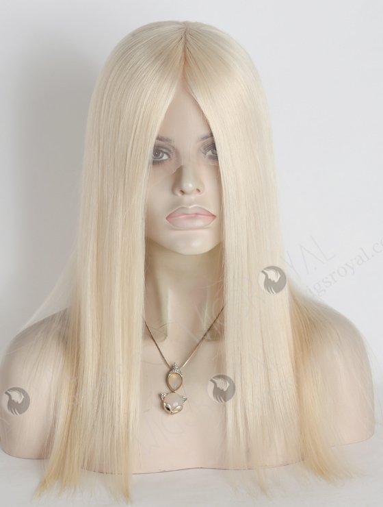 In Stock European Virgin Hair 16" Straight White Color Lace Front Silk Top Glueless Wig GLL-08038