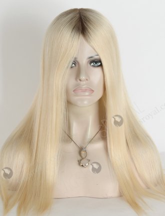 In Stock European Virgin Hair 18" Straight T9/60# Color Silk Top Glueless Wig GL-08090