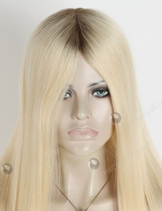 In Stock European Virgin Hair 18" Straight T9/60# Color Silk Top Glueless Wig GL-08090