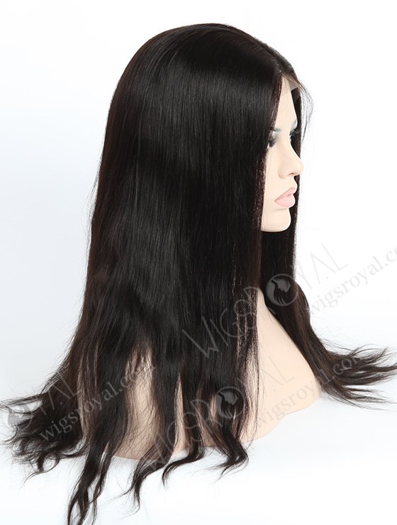 In Stock Indian Remy Hair 18" Natural Straight Color #1b Silk Top Full Lace Wig STW-036-19133