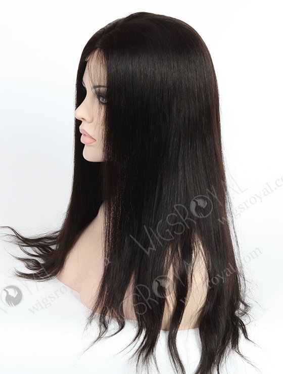 In Stock Indian Remy Hair 18" Natural Straight Color #1b Silk Top Full Lace Wig STW-036-19134