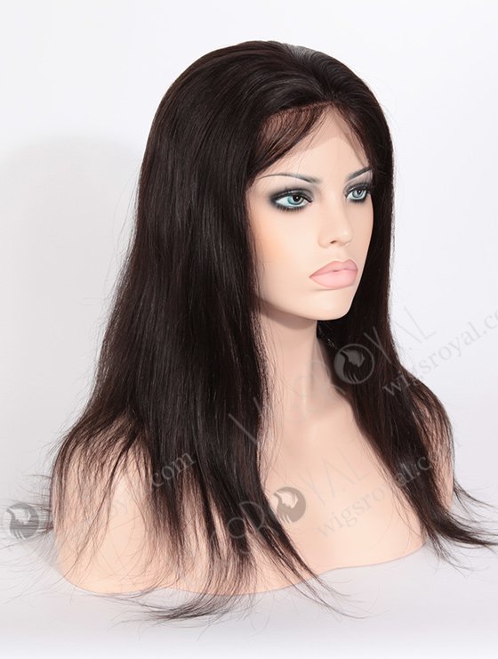 In Stock Indian Remy Hair 16" Straight Natural Color Silk Top Full Lace Wig STW-065-19144