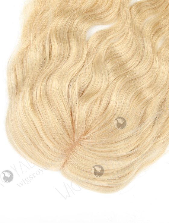 In Stock 5.5"*6" European Virgin Hair 16" Slight Wave 613# Color Silk Top Hair Topper-082-19280