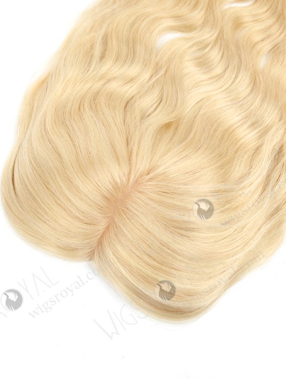 In Stock 5.5"*6" European Virgin Hair 16" Slight Wave 613# Color Silk Top Hair Topper-082-19281