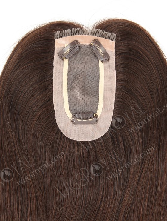 Luxury Remy Human Hair Toppers Small Mono Base | In Stock 2.75"*5.25" European Virgin Hair 16" Straight Color 2a# Monofilament Hair Topper-087-19363