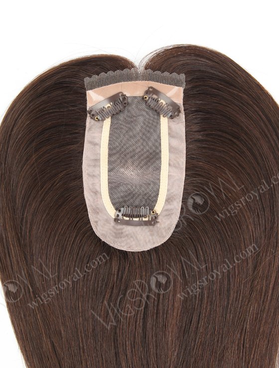 Best Monofilament Top 12 inch Short Human Hair Toppers | In Stock 2.75"*5.25" European Virgin Hair 12" Straight Color 2a# Monofilament Hair Topper-086-19354