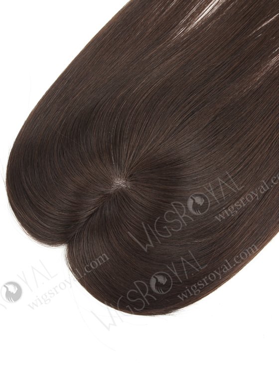 Monofilament Topper | Mono Base Natural Color Human Hair Topper 2.75 by 5.25 | In Stock 2.75"*5.25" European Virgin Hair 16" Straight Natural Color Monofilament Hair Topper-089-19379