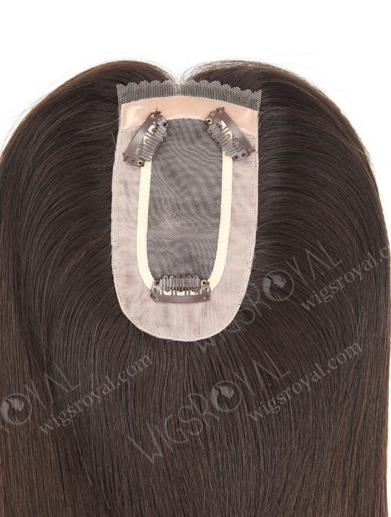 Monofilament Topper | Mono Base Natural Color Human Hair Topper 2.75 by 5.25 | In Stock 2.75"*5.25" European Virgin Hair 16" Straight Natural Color Monofilament Hair Topper-089-19380