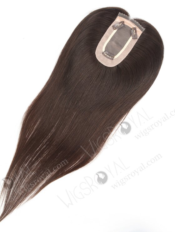 Monofilament Topper | Mono Base Natural Color Human Hair Topper 2.75 by 5.25 | In Stock 2.75"*5.25" European Virgin Hair 16" Straight Natural Color Monofilament Hair Topper-089-19383