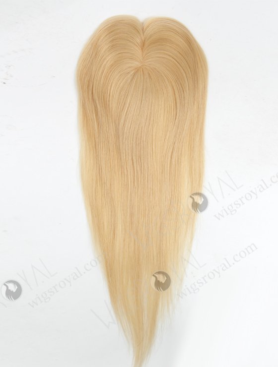Affordable Blonde European Human Hair Toppers for Women | In Stock 2.75"*5.25" European Virgin Hair 16" Straight Color 24# with 613# highlights Monofilament Hair Topper-092-19404