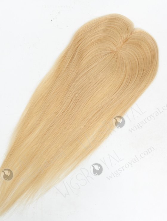 Affordable Blonde European Human Hair Toppers for Women | In Stock 2.75"*5.25" European Virgin Hair 16" Straight Color 24# with 613# highlights Monofilament Hair Topper-092-19405