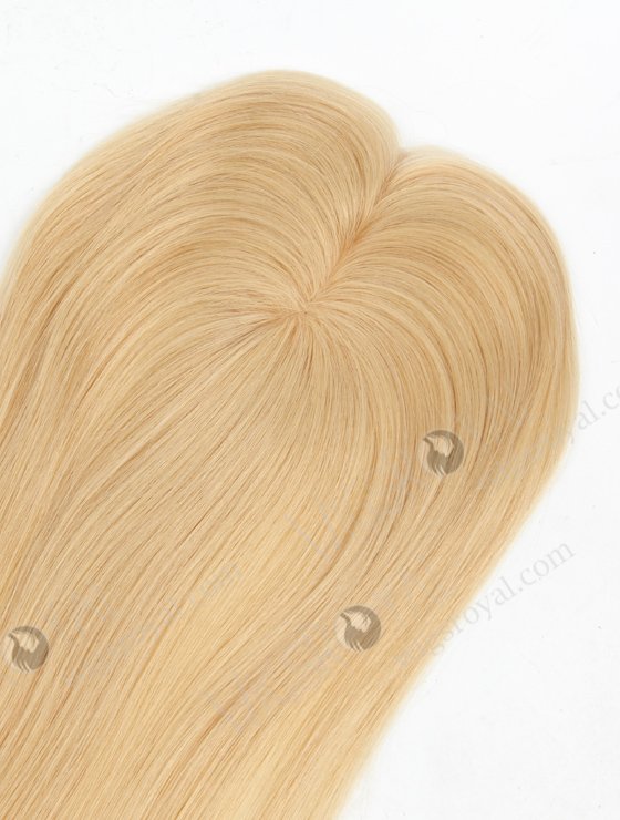 Affordable Blonde European Human Hair Toppers for Women | In Stock 2.75"*5.25" European Virgin Hair 16" Straight Color 24# with 613# highlights Monofilament Hair Topper-092-19407