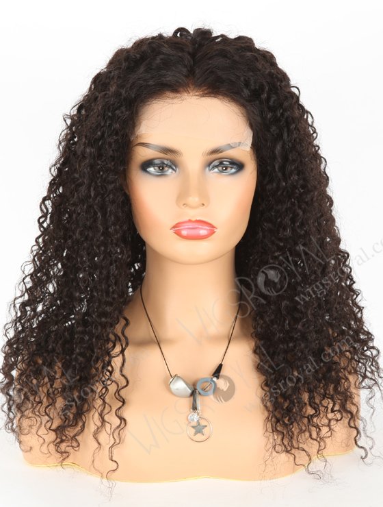 In Stock Brazilian Virgin Hair 20" Tight Curly Natural Color Lace Closure Wig CW-04008