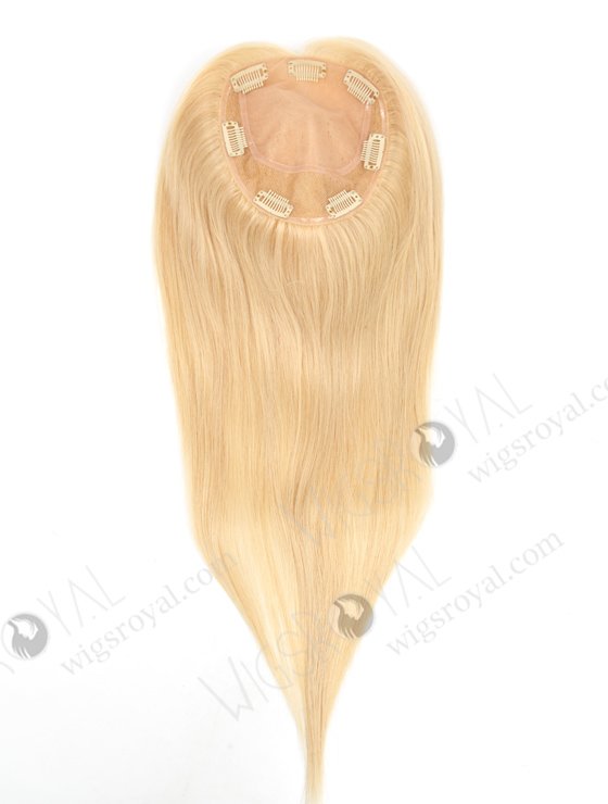 Luxury Blonde Hair Topper for Women's Hair Loss | In Stock 5.5"*6" European Virgin Hair 16" Straight Color 22# Silk Top Hair Topper-054-19606
