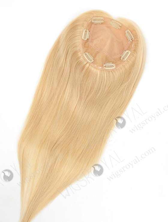 Luxury Blonde Hair Topper for Women's Hair Loss | In Stock 5.5"*6" European Virgin Hair 16" Straight Color 22# Silk Top Hair Topper-054-19608