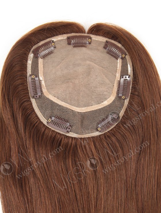 Long Wigslets and Toppers for Thinning Hair | In Stock 5.5"*6" European Virgin Hair 18" Straight Color 4# Silk Top Hair Topper-058-19616
