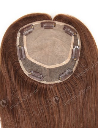 Long Wigslets and Toppers for Thinning Hair | In Stock 5.5"*6" European Virgin Hair 18" Straight Color 4# Silk Top Hair Topper-058