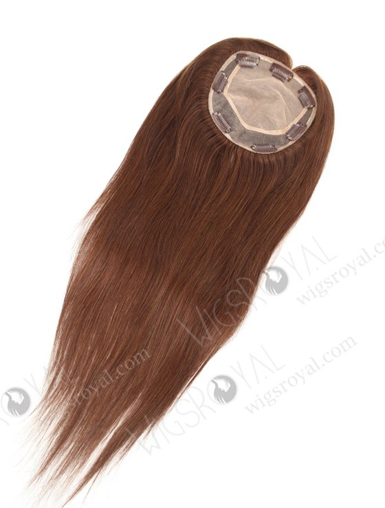Long Wigslets and Toppers for Thinning Hair | In Stock 5.5"*6" European Virgin Hair 18" Straight Color 4# Silk Top Hair Topper-058-19615