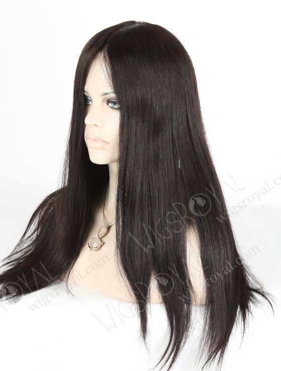 Black Color 18'' Mongolian Virgin Straight Silk Top Full Lace Wig WR-ST-053-19917