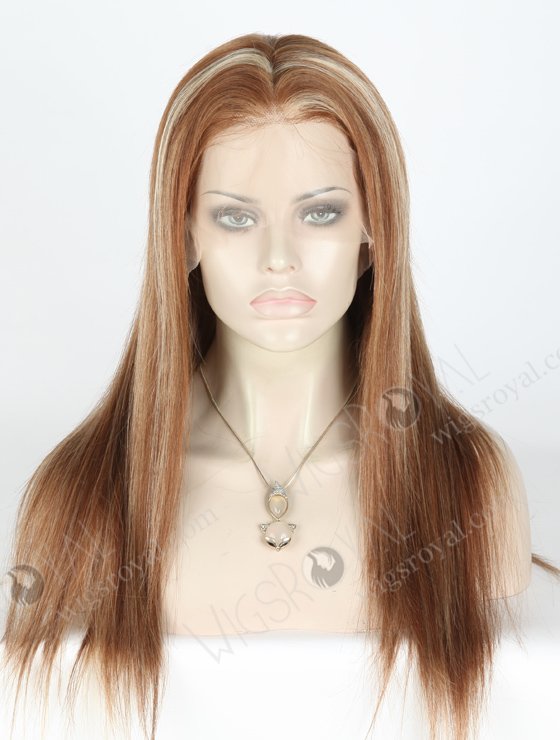In Stock Brazilian Virgin Hair 18" Straight 6/8a/22# Highlights Lace Front Wig MLF-04026-19949