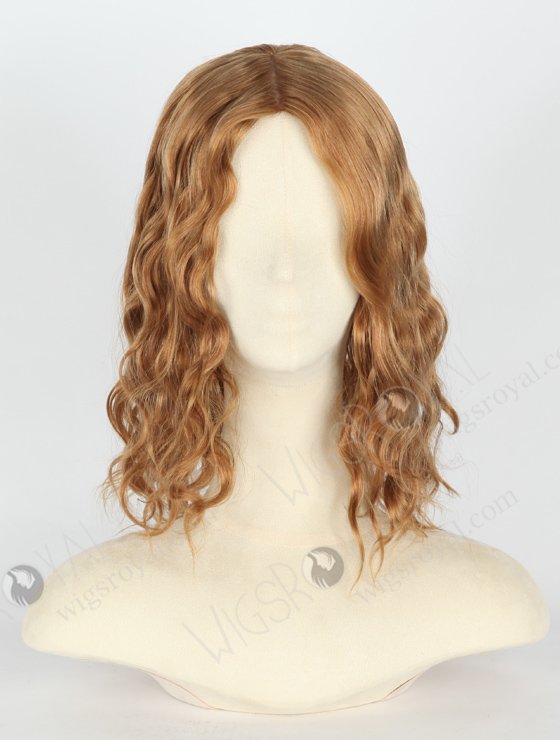 In Stock European Virgin Hair 12" Wavy 30mm 8# Color Jewish Wig JWS-01007-20339