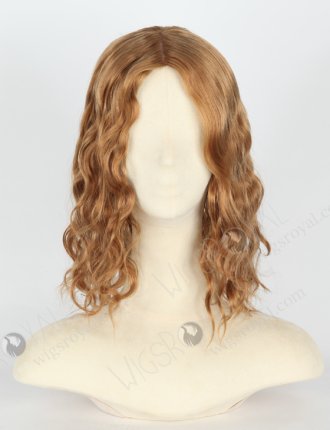In Stock European Virgin Hair 12" Wavy 30mm 8# Color Jewish Wig JWS-01007