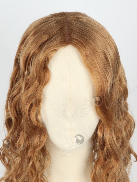 In Stock European Virgin Hair 12" Wavy 30mm 8# Color Jewish Wig JWS-01007-20340