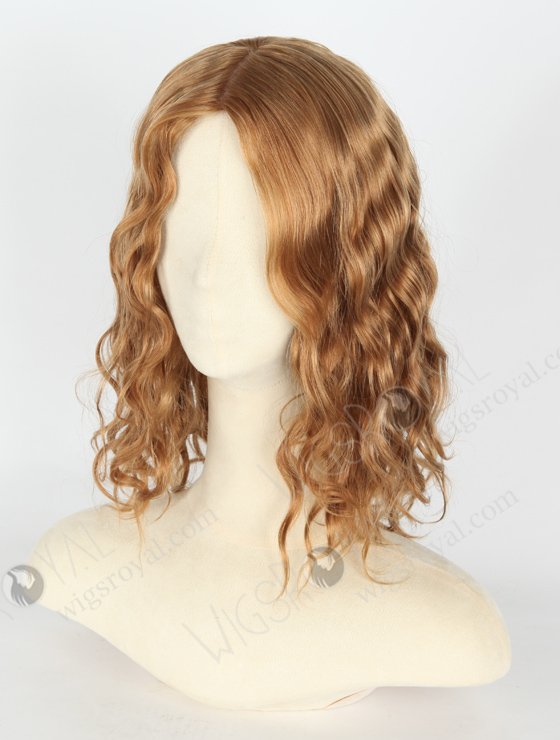 In Stock European Virgin Hair 12" Wavy 30mm 8# Color Jewish Wig JWS-01007-20348