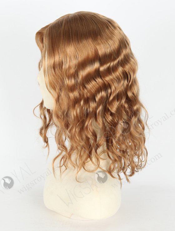 In Stock European Virgin Hair 12" Wavy 30mm 8# Color Jewish Wig JWS-01007-20343