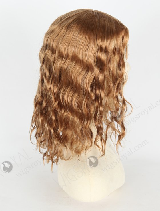 In Stock European Virgin Hair 12" Wavy 30mm 8# Color Jewish Wig JWS-01007-20344