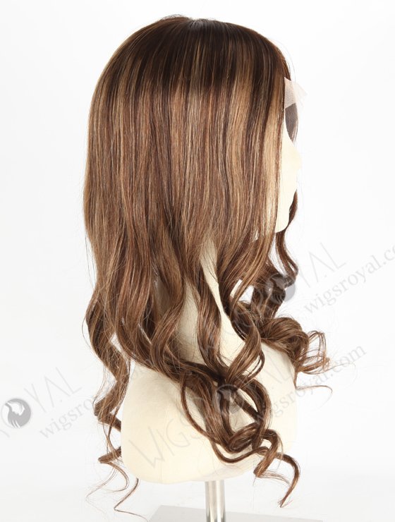 Trendy Wigs Best Real Hair Brown Hair Highlight Pretty Wigs | In Stock European Virgin Hair 18" Beach Wave 3# with T3/8# highlights Color Lace Front Silk Top Glueless Wig GLL-08048-20563