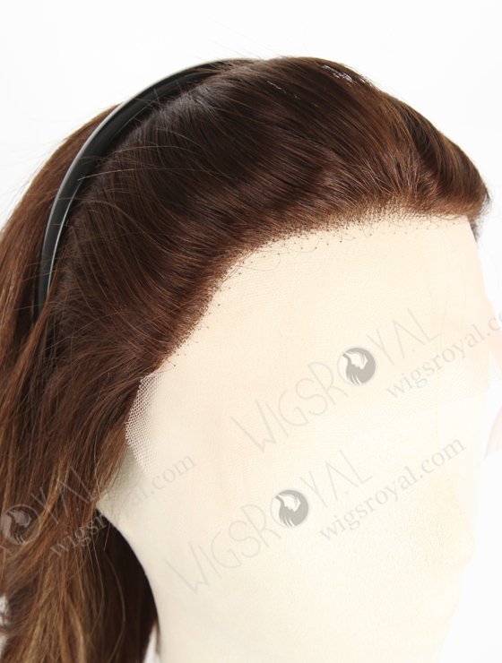 Trendy Wigs Best Real Hair Brown Hair Highlight Pretty Wigs | In Stock European Virgin Hair 18" Beach Wave 3# with T3/8# highlights Color Lace Front Silk Top Glueless Wig GLL-08048-20566