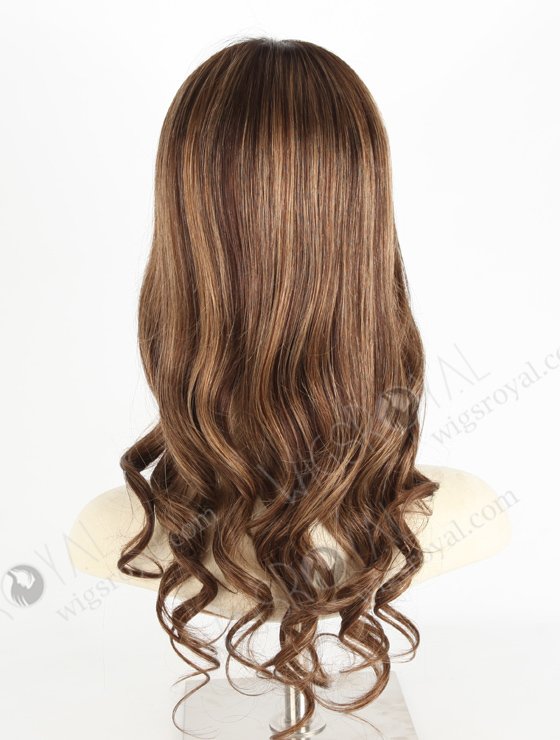 Trendy Wigs Best Real Hair Brown Hair Highlight Pretty Wigs | In Stock European Virgin Hair 18" Beach Wave 3# with T3/8# highlights Color Lace Front Silk Top Glueless Wig GLL-08048-20567
