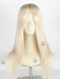 Beautiful Long White Hair Wig Best Human Hair Wigs Websites | In Stock European Virgin Hair 18" Straight White Color Lace Front Silk Top Glueless Wig GLL-08040