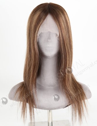 Good Wig Websites Perfect Hairline Straight Human Hair Wigs for Hair Loss | In Stock European Virgin Hair 16" Sraight 3# with T3/8# highlights Color Lace Front Silk Top Glueless Wig GLL-08049